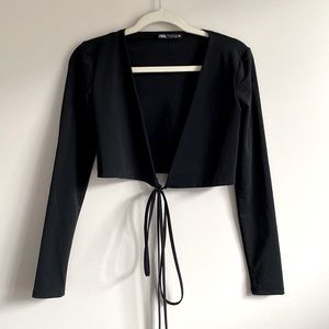Black Zara wrap top